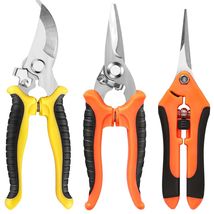 3-Pack Stainless Steel Garden Pruning Shears with Safety Lock - Ergonomi... - $20.74