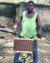African handmade bolga basket bike,bolga basket, shipping basket, Africa... - £73.53 GBP
