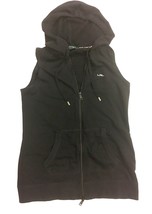 LRL Lauren Ralph Lauren Active Vest Hoodie Womens S Black Double Zippers... - $18.69