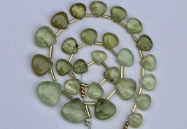 Natural 25 pieces smooth grossular garnet gemstone teardrop briolette beads 8--1 - $69.24