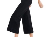Madewell Emmett Wide-Leg Crop Stretch Cotton Pants Black Canvas Women’s ... - $47.49