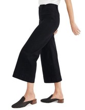 Madewell Emmett Wide-Leg Crop Stretch Cotton Pants Black Canvas Women’s Size 31P - £37.63 GBP