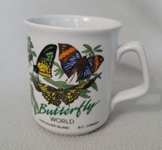 Vintage Butterfly World Vancouver Island BC Coffee Mug Monarch Orange Colorful  - £10.07 GBP