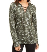 allbrand365 designer Womens Camo Lace Up Hoodie Size Small Color Green - £35.97 GBP