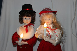 PAIR Large 28” Motion-ettes of Christmas Display Figures Poseable Porcelite - £35.97 GBP