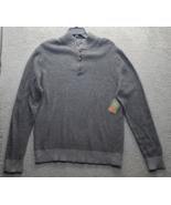 St. John&#39;s Bay Outdoor Sweater Mens XL Gray Raglan Sleeve Mock Neck 1/4 ... - $40.80 CAD