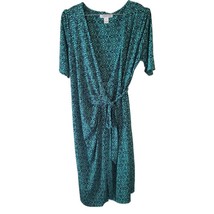 Motherhood Maternity Green &amp; Navy Blue Geometric Maternity Wrap Dress - £9.91 GBP