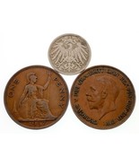Lot of 3 Coins Germany 1900 10 Pfennig and Great Britain 1 Penny (2 Coin... - $113.72 CAD