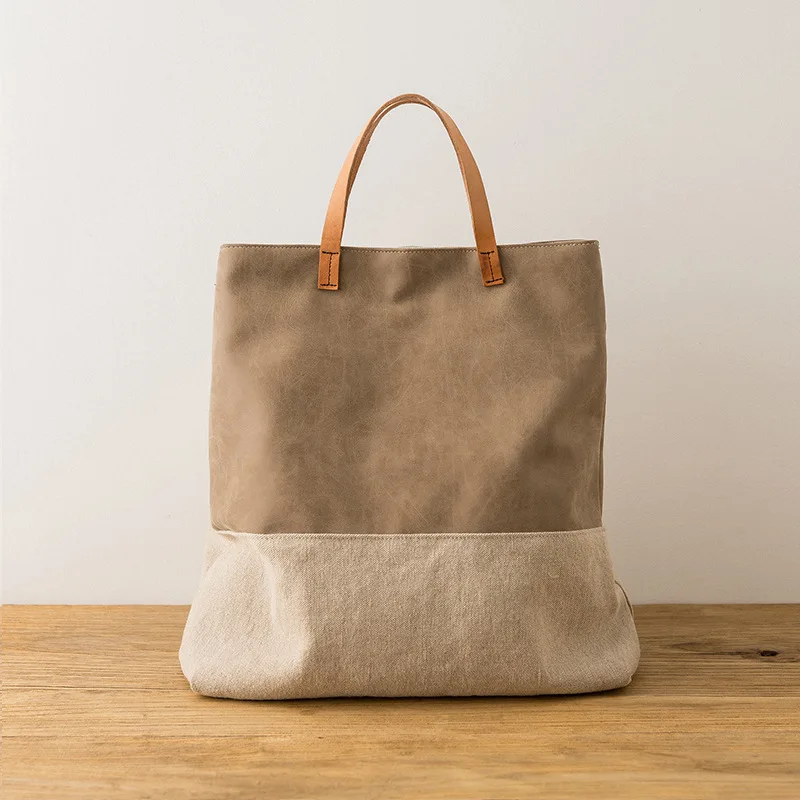 Patchwork Cotton Tote Bag Casual High Quality Designer Top Handle Bag Diaper Fab - £63.48 GBP