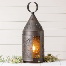 Tinner's Floor Lantern with Chisel in Kettle Black Tin - 3 ft tall image 2