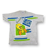 Vintage Looney Tunes Tweety Bird FREEZE 1997 T Shirt Oversized Big Print... - £31.13 GBP