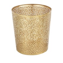 1.3 Gallon Round Perforated Copper Gold Metal Waste Basket Trash Can - £57.99 GBP