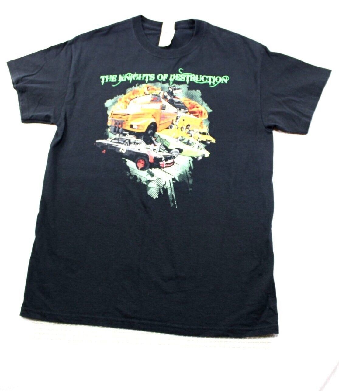 The Knights Of Destruction Graphic Black T-Shirt Gildan Ultra Cotton M - $8.61