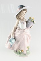 LLADRO &quot;A Wish Come True&quot; 7676 Girl with Flowers and Watering Can Retired - $249.49