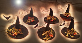 FREE W ANY HALLOWEEN ORDER WITCH HAT ORNAMENT 27X WITCHES BROOMS MAGICK CASSIA4 image 2
