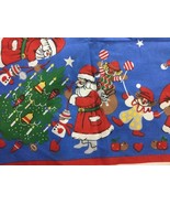 Vtg Xmas Tablecloth with Santa Cats Clowns and Stains - €33,51 EUR