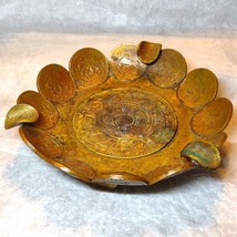 1945 - 1970s Antique Aztec Calendar copper trinket tray or ashtray~unique design - £46.69 GBP