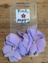 Pink Poppy Kids - Flower Petal - Pink, Purple HairClips Free Shipping, New - £6.79 GBP