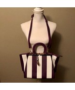 Hue &amp; Ash Striped Satchel Handbag Purse Used - $21.78