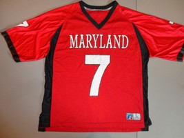 Red #7 Russell Athletic Maryland Terrapins Football NCAA Mens L Screen Jersey  - £21.48 GBP