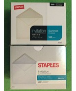 STAPLES INVITATION GUMMED ENVELOPES - 2 BOXES (100 EACH BOX) - 4 3/8&quot; X ... - £15.58 GBP