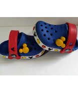 Mickey Mouse Crocs size 4/5 White and Blue Colored Light UP Toddler Kids - $43.23 CAD