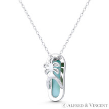 Flip-Flop Sandal Slipper Lab-Created Chalcedony &amp; .925 Sterling Silver Pendant - £16.95 GBP+