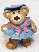 1986 Furskins Teddy Bear Figure Figurine 2.5&quot; Rubber Plastic Pvc Cake Topper Toy - £6.98 GBP