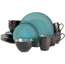 16 Piece Dinnerware Set For 4 Modern Stoneware Dishes Plates Bowls Mugs ... - £50.83 GBP