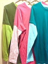 ALL 3 SHIRTS! WOMAN WITHIN Layered-Look Two-color Tops-WW Size: Medium N... - $19.99