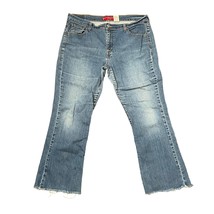 Levis 515 Women&#39;s Nouveau Bootcut Jeans Hi-Rise Plus Size Raw Hem Wash Denim 16S - £15.61 GBP