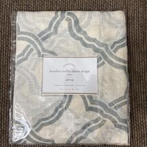 Pottery barn kendra trellis SHEERS Panels drapes 50” X 84&quot; Linen Blue NIP - €36,41 EUR