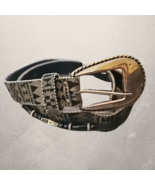 Elite Womens Belt with Buckle Brown and Black Print With Bead Accent 30&quot;... - $20.36 CAD