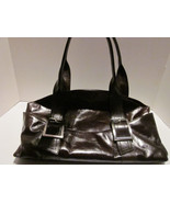 Vintage Kenneth Cole New York Brown Leather Shoulder Fold Over Handbag - £15.16 GBP