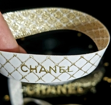 3 YARDS  OF CHANEL GIFT WRAP RIBBON  - £15.14 GBP