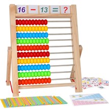 Wooden Abacus For Kids Math, Educational Counting Toy With Counting Sticks And N - $28.99