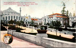 Alaska Yukon Pacific Seattle U.S. Government &amp; Hawaiian Building 1909 Postcard - £10.56 GBP