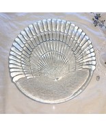 Platter SHELL shaped clear glass 12&quot; Heavy Solid circa 1960 Vintage - €19,59 EUR