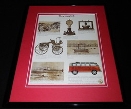 1966 VW Volkswagen Station Wagon They Laughed Framed ORIGINAL Advertisement - $44.54
