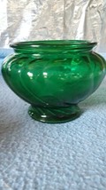 Vintage Napco Green Clear Glass Vase Planter Swirl Design 1192 5&quot; tall MCM - £9.95 GBP