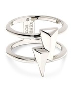 Kendra Scott Jewelry Rhodium Plated Lightning Bolt Double Band Ring Size... - $30.37