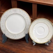 Royal Doulton Naples Pattern Salad Plate 8&quot; and Saucer 5 3/4&quot; 1997 Bone ... - £14.64 GBP