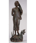 Antigüedad Thai Estilo Bronce Dvaravati Sīvali Devotee / Disciple Buda -... - $2,405.55