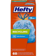 Hefty Recycling Trash Bags, Blue, 13 Gallon, 60 Count - £13.77 GBP