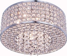 Flush-Mount Ceiling Light AMELIE Contemporary 4-Light Chrome Crystal Wire - £288.21 GBP