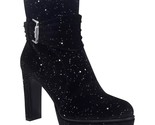 Impo Women Tall Heel Ankle Booties Omira Size US 9M Black Silver Bling - $36.63