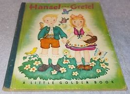  Little Golden Book Hansel and Gretel #17 Blue Cloth Binding 1945 Brothe... - $19.95