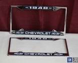 1948 Chevy Chevrolet GM Licensed Front Rear Chrome License Plate Holder ... - £1,611.52 GBP