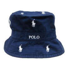 Polo Ralph Lauren Embroidered Pony Bucket Hat Adult Size L/XL Navy Blue NEW - £45.72 GBP