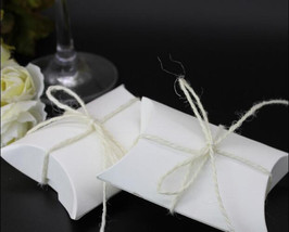 50pcs pillow Kraft white Gift Boxes,Small Chocolate Box,Treat Boxes,Gift Boxes - £12.78 GBP